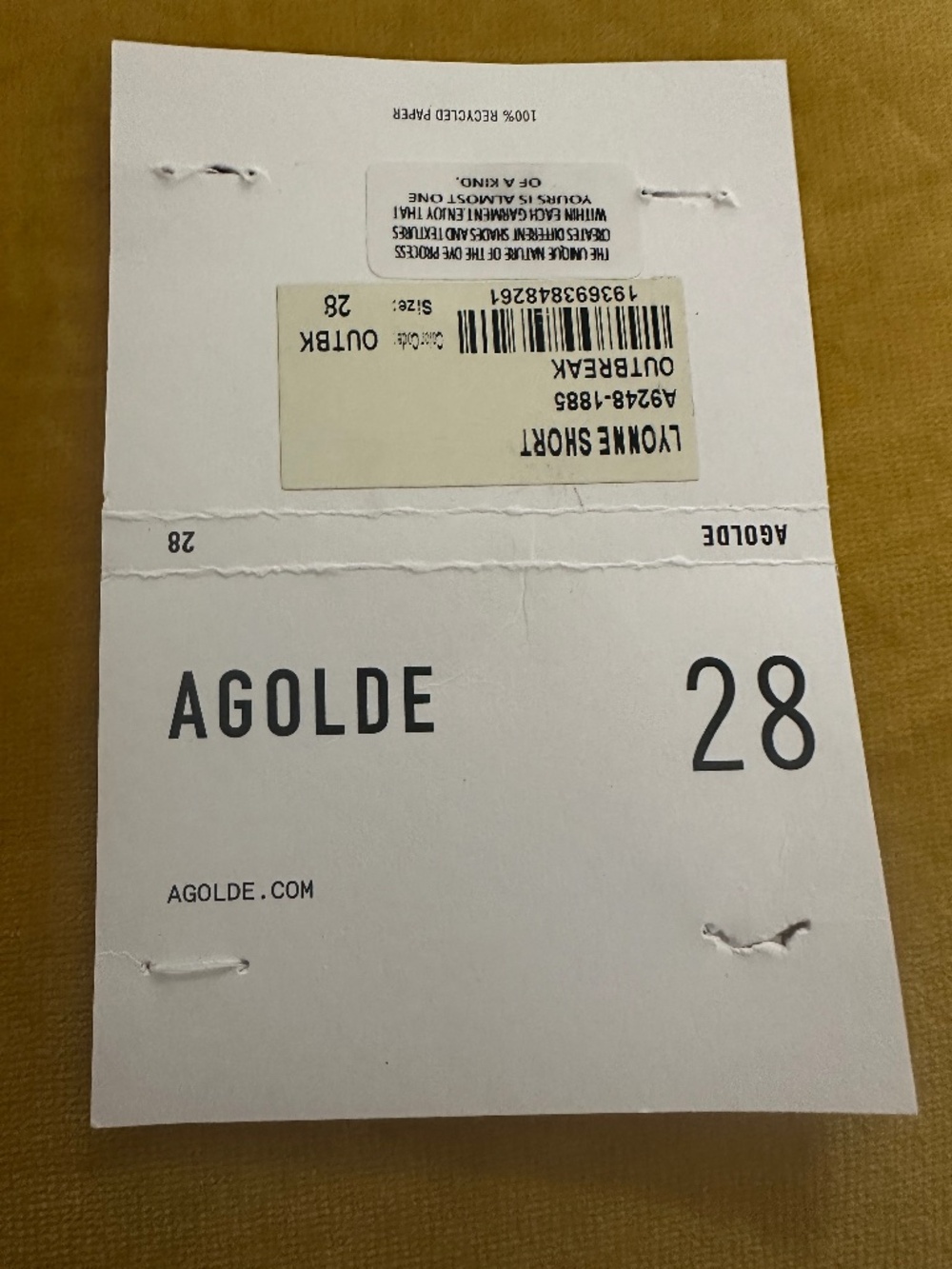 AGOLDE Lyonne Short Sz. 28 Color: Outbreak - Picture 11 of 11